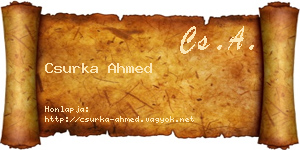 Csurka Ahmed névjegykártya